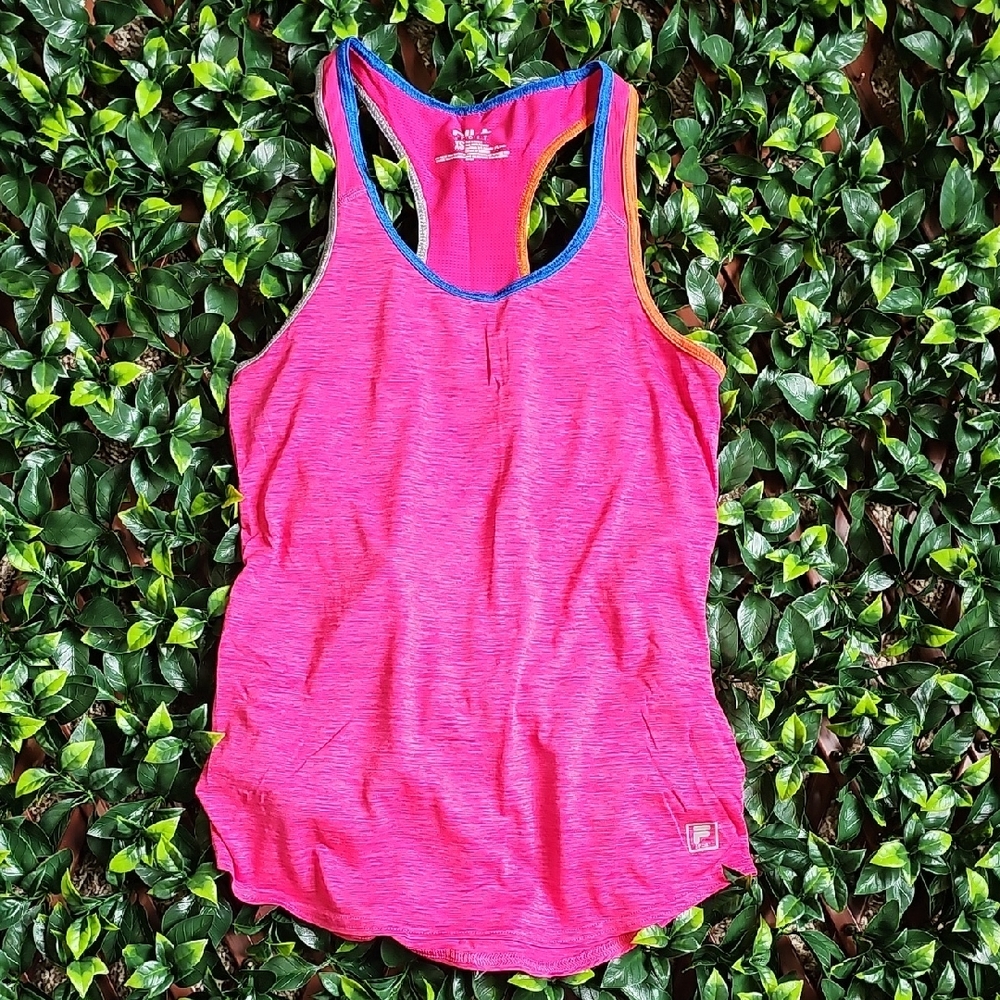 Fila Pink and Blue Racerback Tank Top Size XS
